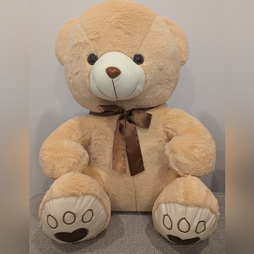 Teddy Bear Large 24" Kids Light Brown Golden Plush Stuffed Toy NWOT